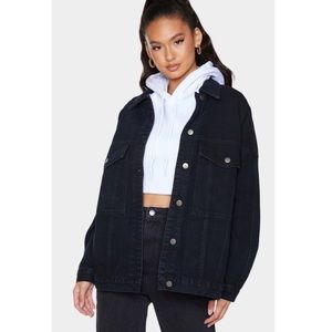 Pretty Little Thing Black Oversized Denim Jacket